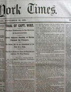   newspapers Confederate Henry Wirz on Trial ANDERSONVILLE PRISON  