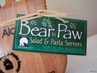 New Alaskan Birch Wood Grizzly Paws Pasta Salad Servers  