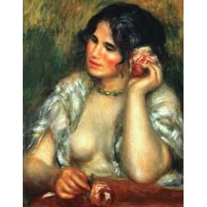  Oil Painting Gabrielle with a Rose Pierre Auguste Renoir 