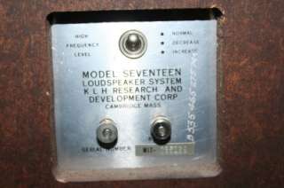 Clean 1960s Vintage USA Made KLH Model 17 Seventeen SPEAKERS pair 60s 