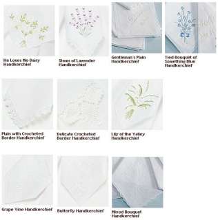   GIFT IDEA PERSONALIZED EMBROIDERED HANDKERCHIEF 068180003211  