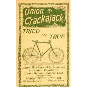  1896 Vintage Ad Union Crackerjack Bicycle Cycle Antique 