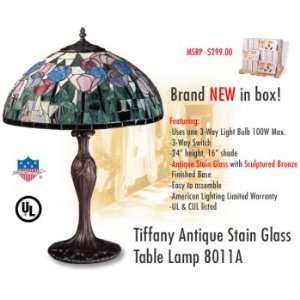   8011A Tiffany Antique Stain Glass Table Lamp