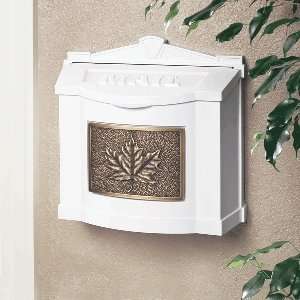  Gaines Mailboxes White Wall Mailbox with Antique Bronze 