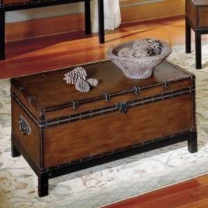   Storage Trunk Cocktail Table in Multi Step Antique Cherry Home
