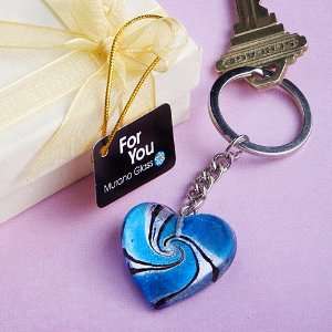 Murano Glass Collection Heart Design Keychains