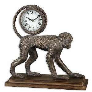  Monkey Clock in Distressed Dark Bronze