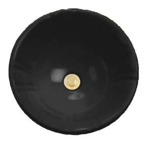   Above Counter Lavatory Sink Less Overflow, Black Finish. Drain stopper