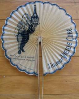 1930 French Advertising Fan   Liqueur Vieille Cure  