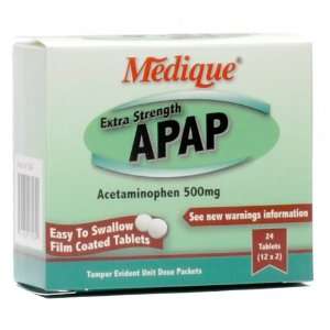  Medique Apap Extra Commissary Pack 24/bx Health 