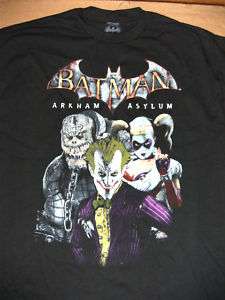 DC Batman Arkham Asylum Game Shirt L Joker Harley Kroc  