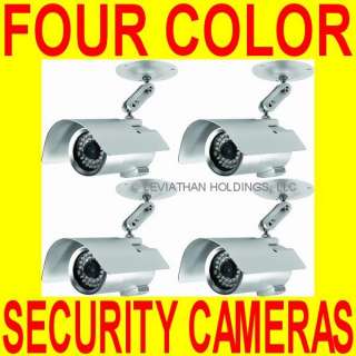 FOUR* SECURITY VIDEO CAMERAS COLOR NIGHT VISION CCTV 4  