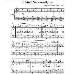   Necessarily So George Gershwin Easy Piano Sheet Music George