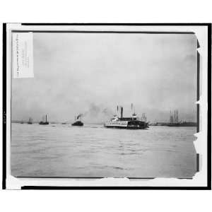  Coal barges,Delaware River,NJ,DE / Louis Husson. 1901 