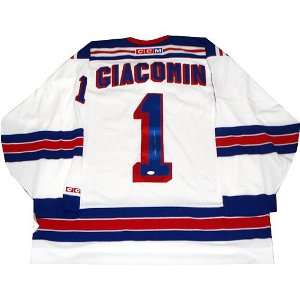  Eddie Giacomin New York Rangers Autographed Replice White 