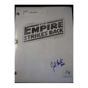 Signed Morton, John Star Wars The Empire Strikes Back Script Copy 