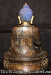   Antique Tibetan Gilded Bronze Buddha Statue Sakyamuni Buddha  