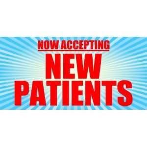  3x6 Vinyl Banner   Now Accepting New Patients Red Blue 