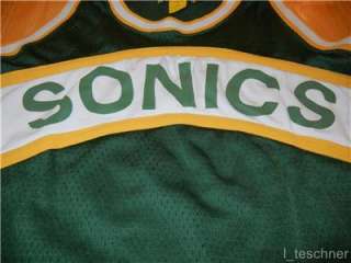 SEATTLE SUPERSONICS JERSEY AUTHENTIC SONICS TEAM SHOP NBA SIZE LARGE 