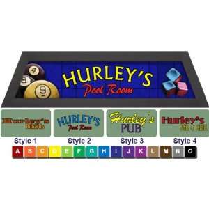  Personalized Pool Table Light Box Style Blue With Ebony 