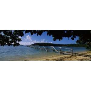  Wooden Dock over the Sea, Vavau, Tonga, South Pacific 