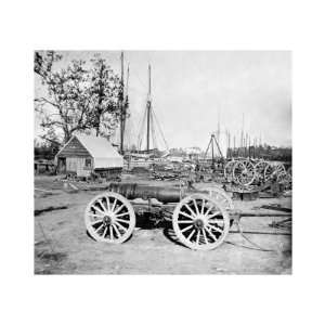  Appomattox River, VA, Artillery at Broadway Landing, Civil 