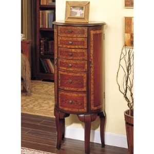  Powell Masterpiece Half Round Faux Cherry & Marquetry Burl 