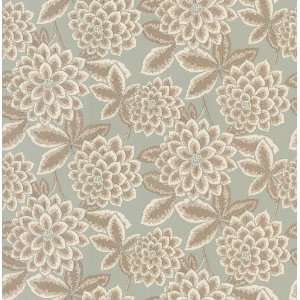   282 64051 Madison Florals Zinnia Wallpaper, 20.5 Inch x 396 Inch, Gray