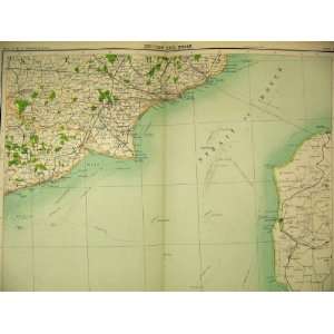  1898 Royal England Wales Map Dover Boulogne
