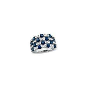   Band in Sterling Silver Blue Sapphire and 1/5 CT. T.W. sapphire