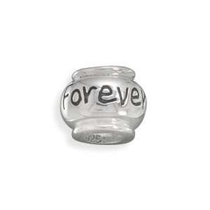 Forever Story Bead Charm 10mm Sterling Silver Bead With Forever Around 