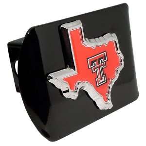 Texas Tech Red Raiders Black with Color TT Texas State Shape Emblem 