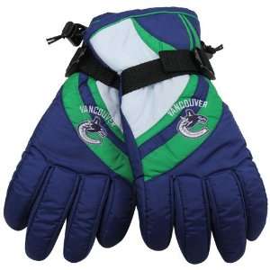  Reebok Vancouver Canucks Royal Blue Nylon Ski Gloves 