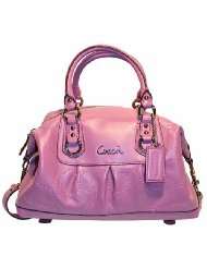 coach ashley stitch signature leather satchel bag 18467 pink purple