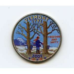    U.S. State Quarters Colorized Vermont 2001 
