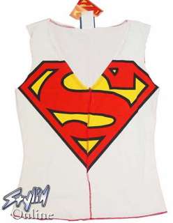 DC Comic Supergirl Superman Baby Doll V Neck T Shirt M  