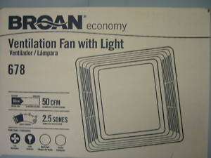 Broan Ventilation Fan with Light 678 026715002597  