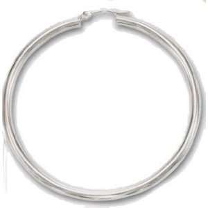  14k Large White Gold Hoops Jewelry