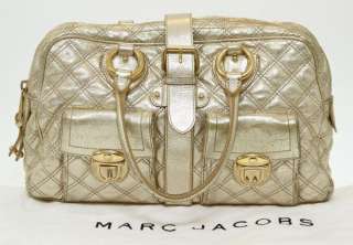 Marc Jacobs Metallic Gold Leather Venetia Satchel Bag  