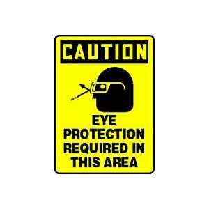 CAUTION EYE PROTECTION REQUIRED IN THIS AREA (W/GRAPHIC) Sign   14 x 