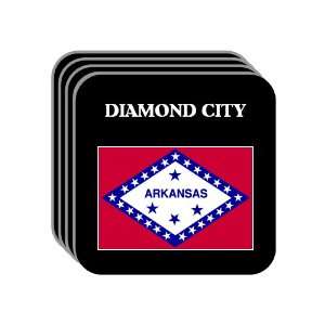  US State Flag   DIAMOND CITY, Arkansas (AR) Set of 4 Mini 
