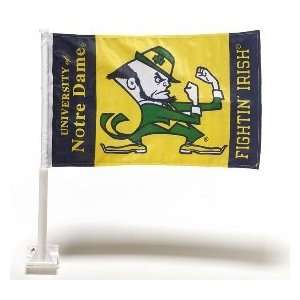  NCAA Notre Dame Fighting Irish Car Flag w/Wall Bracket 