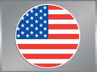 American Flag Round vinyl decal USA Bumper Sticker  