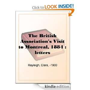   to Montreal, 1884  letters Clara Rayleigh  Kindle Store