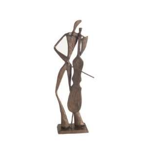  Art Deco Bass Player Bronze Sculpture