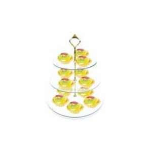  3 Tier Elegant Glass with Gold Armatures