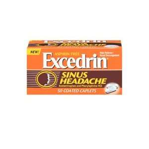 Excedrin, Aspirin Free Sinus Headache Acetaminophen and Phenylephrine 