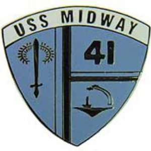  U.S. Navy USS Midway Pin Nickel 7/8 Arts, Crafts 