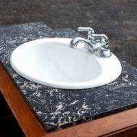 6ft Art Deco Marble Bathroom Vanity Sink Cabinet  