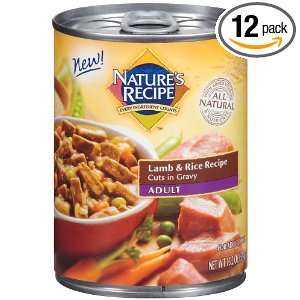 Natures Recipe Adult Lamb and Rice Chunk Canned Dog Food, 13.2 Ounce 